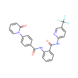 O=C(Nc1ccccc1C(=O)Nc1ccc(C(F)(F)F)cn1)c1ccc(-n2ccccc2=O)cc1 ZINC000029047124