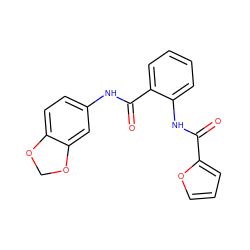 O=C(Nc1ccccc1C(=O)Nc1ccc2c(c1)OCO2)c1ccco1 ZINC000000812234