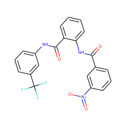 O=C(Nc1ccccc1C(=O)Nc1cccc(C(F)(F)F)c1)c1cccc([N+](=O)[O-])c1 ZINC000059170336