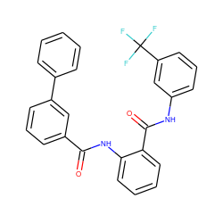 O=C(Nc1ccccc1C(=O)Nc1cccc(C(F)(F)F)c1)c1cccc(-c2ccccc2)c1 ZINC000224879250