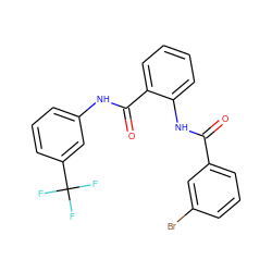 O=C(Nc1ccccc1C(=O)Nc1cccc(C(F)(F)F)c1)c1cccc(Br)c1 ZINC000224970457