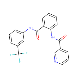 O=C(Nc1ccccc1C(=O)Nc1cccc(C(F)(F)F)c1)c1cccnc1 ZINC000199852386