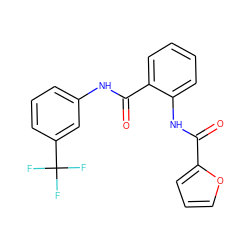 O=C(Nc1ccccc1C(=O)Nc1cccc(C(F)(F)F)c1)c1ccco1 ZINC000006527359