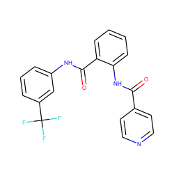 O=C(Nc1ccccc1C(=O)Nc1cccc(C(F)(F)F)c1)c1ccncc1 ZINC000060101905