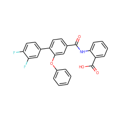 O=C(Nc1ccccc1C(=O)O)c1ccc(-c2ccc(F)c(F)c2)c(Oc2ccccc2)c1 ZINC000013611218