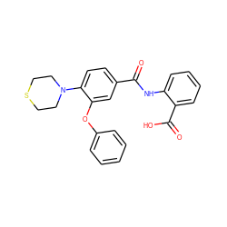 O=C(Nc1ccccc1C(=O)O)c1ccc(N2CCSCC2)c(Oc2ccccc2)c1 ZINC000013611188