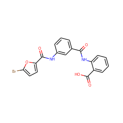 O=C(Nc1ccccc1C(=O)O)c1cccc(NC(=O)c2ccc(Br)o2)c1 ZINC000004259043