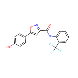 O=C(Nc1ccccc1C(F)(F)F)c1cc(-c2ccc(O)cc2)on1 ZINC000003907787