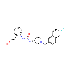 O=C(Nc1ccccc1CCO)N[C@@H]1CCN(Cc2ccc3cc(F)ccc3c2)C1 ZINC000095578413