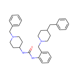 O=C(Nc1ccccc1CN1CCC(Cc2ccccc2)CC1)NC1CCN(Cc2ccccc2)CC1 ZINC000000602669