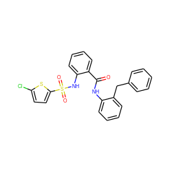 O=C(Nc1ccccc1Cc1ccccc1)c1ccccc1NS(=O)(=O)c1ccc(Cl)s1 ZINC000008686814