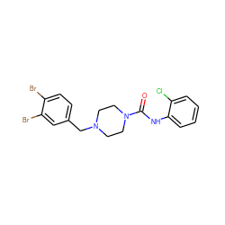 O=C(Nc1ccccc1Cl)N1CCN(Cc2ccc(Br)c(Br)c2)CC1 ZINC000035821604