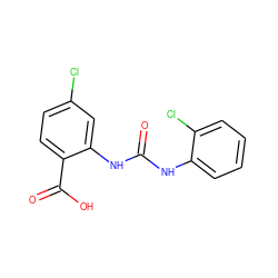 O=C(Nc1ccccc1Cl)Nc1cc(Cl)ccc1C(=O)O ZINC000013531833