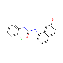 O=C(Nc1ccccc1Cl)Nc1cccc2ccc(O)cc12 ZINC000071340550