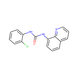 O=C(Nc1ccccc1Cl)Nc1cccc2cccnc12 ZINC000000028973