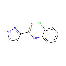 O=C(Nc1ccccc1Cl)c1cc[nH]n1 ZINC000013115334