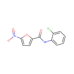 O=C(Nc1ccccc1Cl)c1ccc([N+](=O)[O-])o1 ZINC000000375220