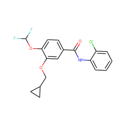 O=C(Nc1ccccc1Cl)c1ccc(OC(F)F)c(OCC2CC2)c1 ZINC001772639812