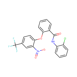 O=C(Nc1ccccc1Cl)c1ccccc1Oc1ccc(C(F)(F)F)cc1[N+](=O)[O-] ZINC000003002892