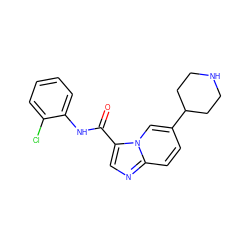 O=C(Nc1ccccc1Cl)c1cnc2ccc(C3CCNCC3)cn12 ZINC000048998306