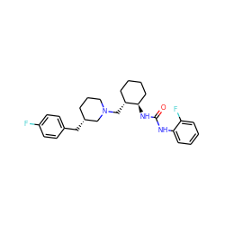 O=C(Nc1ccccc1F)N[C@@H]1CCCC[C@H]1CN1CCC[C@@H](Cc2ccc(F)cc2)C1 ZINC000013613265