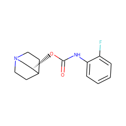 O=C(Nc1ccccc1F)O[C@H]1CN2CCC1CC2 ZINC000000129658