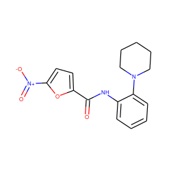 O=C(Nc1ccccc1N1CCCCC1)c1ccc([N+](=O)[O-])o1 ZINC000004842164