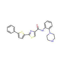 O=C(Nc1ccccc1N1CCNCC1)c1csc(-c2ccc(-c3ccccc3)s2)n1 ZINC000084704638