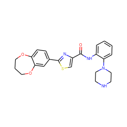 O=C(Nc1ccccc1N1CCNCC1)c1csc(-c2ccc3c(c2)OCCCO3)n1 ZINC000084727575