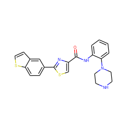 O=C(Nc1ccccc1N1CCNCC1)c1csc(-c2ccc3sccc3c2)n1 ZINC000084705430