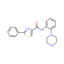 O=C(Nc1ccccc1N1CCNCC1)c1csc(-c2ccccc2)n1 ZINC000084728911