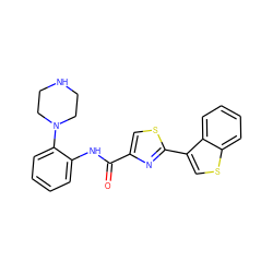 O=C(Nc1ccccc1N1CCNCC1)c1csc(-c2csc3ccccc23)n1 ZINC000084705436