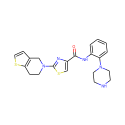 O=C(Nc1ccccc1N1CCNCC1)c1csc(N2CCc3sccc3C2)n1 ZINC000096269626