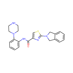 O=C(Nc1ccccc1N1CCNCC1)c1csc(N2Cc3ccccc3C2)n1 ZINC000096269606