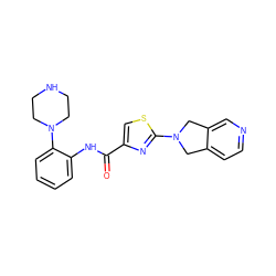 O=C(Nc1ccccc1N1CCNCC1)c1csc(N2Cc3ccncc3C2)n1 ZINC000096269624