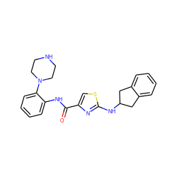 O=C(Nc1ccccc1N1CCNCC1)c1csc(NC2Cc3ccccc3C2)n1 ZINC000096269625