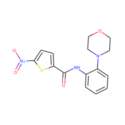 O=C(Nc1ccccc1N1CCOCC1)c1ccc([N+](=O)[O-])s1 ZINC000002639984