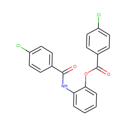 O=C(Nc1ccccc1OC(=O)c1ccc(Cl)cc1)c1ccc(Cl)cc1 ZINC000001225244