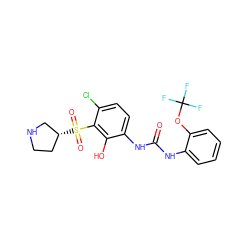 O=C(Nc1ccccc1OC(F)(F)F)Nc1ccc(Cl)c(S(=O)(=O)[C@@H]2CCNC2)c1O ZINC000115474175