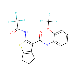 O=C(Nc1ccccc1OC(F)(F)F)c1c(NC(=O)C(F)(F)F)sc2c1CCC2 ZINC001772644326