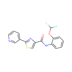 O=C(Nc1ccccc1OC(F)F)c1csc(-c2cccnc2)n1 ZINC000029047863