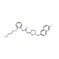 O=C(Nc1ccccc1OCCCO)N[C@@H]1CCN(Cc2ccc3cc(F)ccc3c2)C1 ZINC000034376363