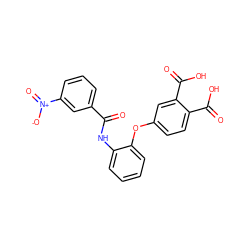 O=C(Nc1ccccc1Oc1ccc(C(=O)O)c(C(=O)O)c1)c1cccc([N+](=O)[O-])c1 ZINC000012504111