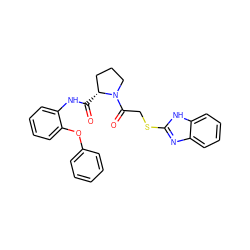 O=C(Nc1ccccc1Oc1ccccc1)[C@@H]1CCCN1C(=O)CSc1nc2ccccc2[nH]1 ZINC000029127651