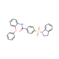 O=C(Nc1ccccc1Oc1ccccc1)c1ccc(S(=O)(=O)N2CCc3ccccc32)cc1 ZINC000017190945