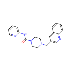 O=C(Nc1ccccn1)N1CCN(Cc2cnc3ccccc3c2)CC1 ZINC000200259924