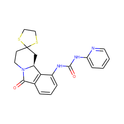 O=C(Nc1ccccn1)Nc1cccc2c1[C@@H]1CC3(CCN1C2=O)SCCS3 ZINC000116941742