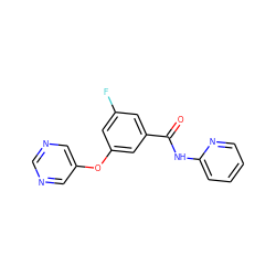 O=C(Nc1ccccn1)c1cc(F)cc(Oc2cncnc2)c1 ZINC000096938941