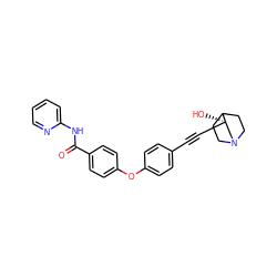 O=C(Nc1ccccn1)c1ccc(Oc2ccc(C#C[C@]3(O)CN4CCC3CC4)cc2)cc1 ZINC000073223207