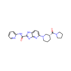 O=C(Nc1ccccn1)c1nc2nc(N3CCC[C@@H](C(=O)N4CCCC4)C3)ccc2[nH]1 ZINC000221394390